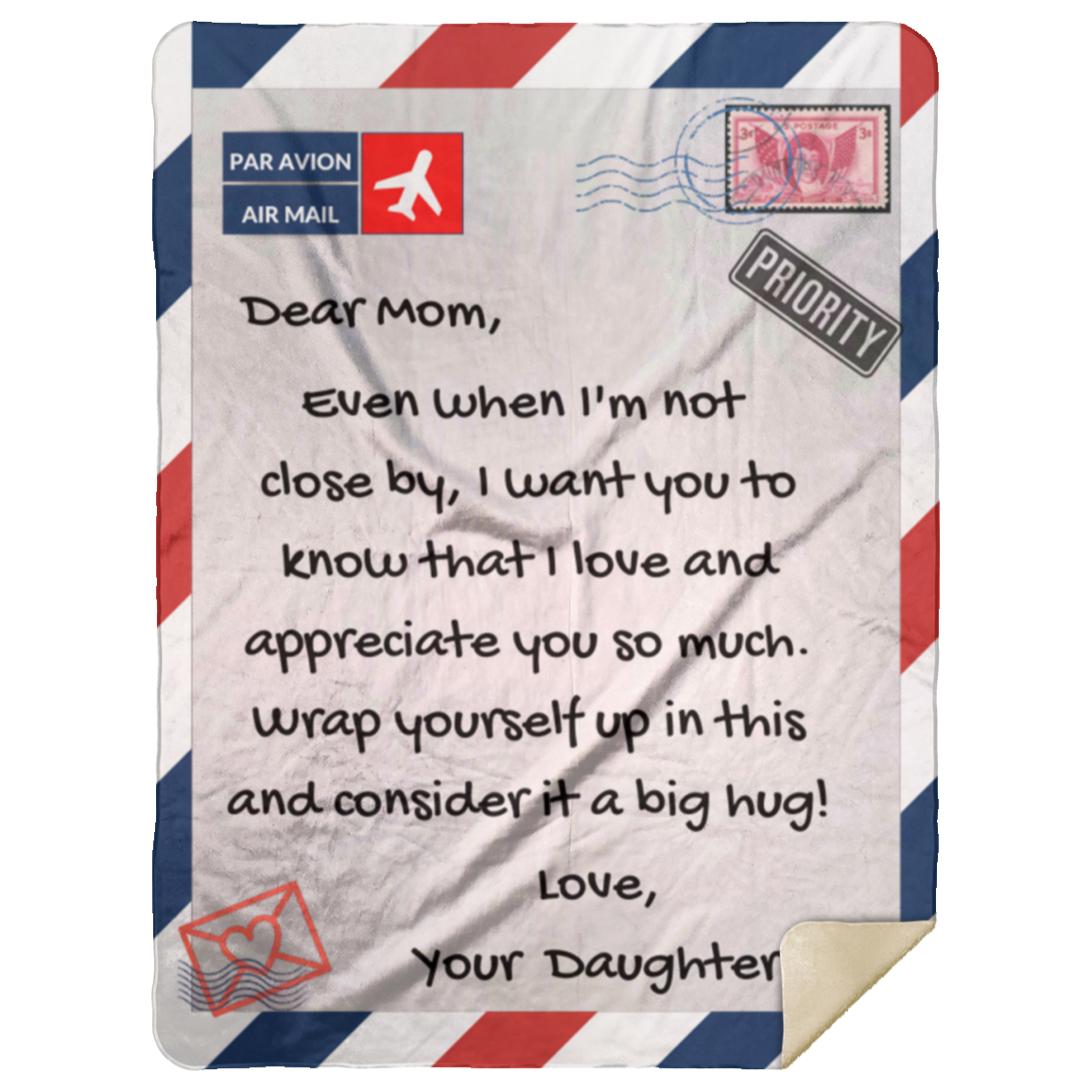 Mom Postage Blanket, from Daughter