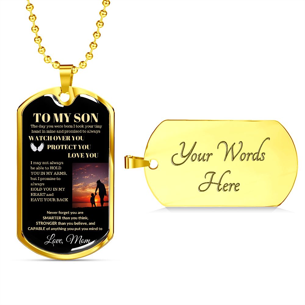 Dog Tag Necklace, GIFT TO SON from Mom - Protect You