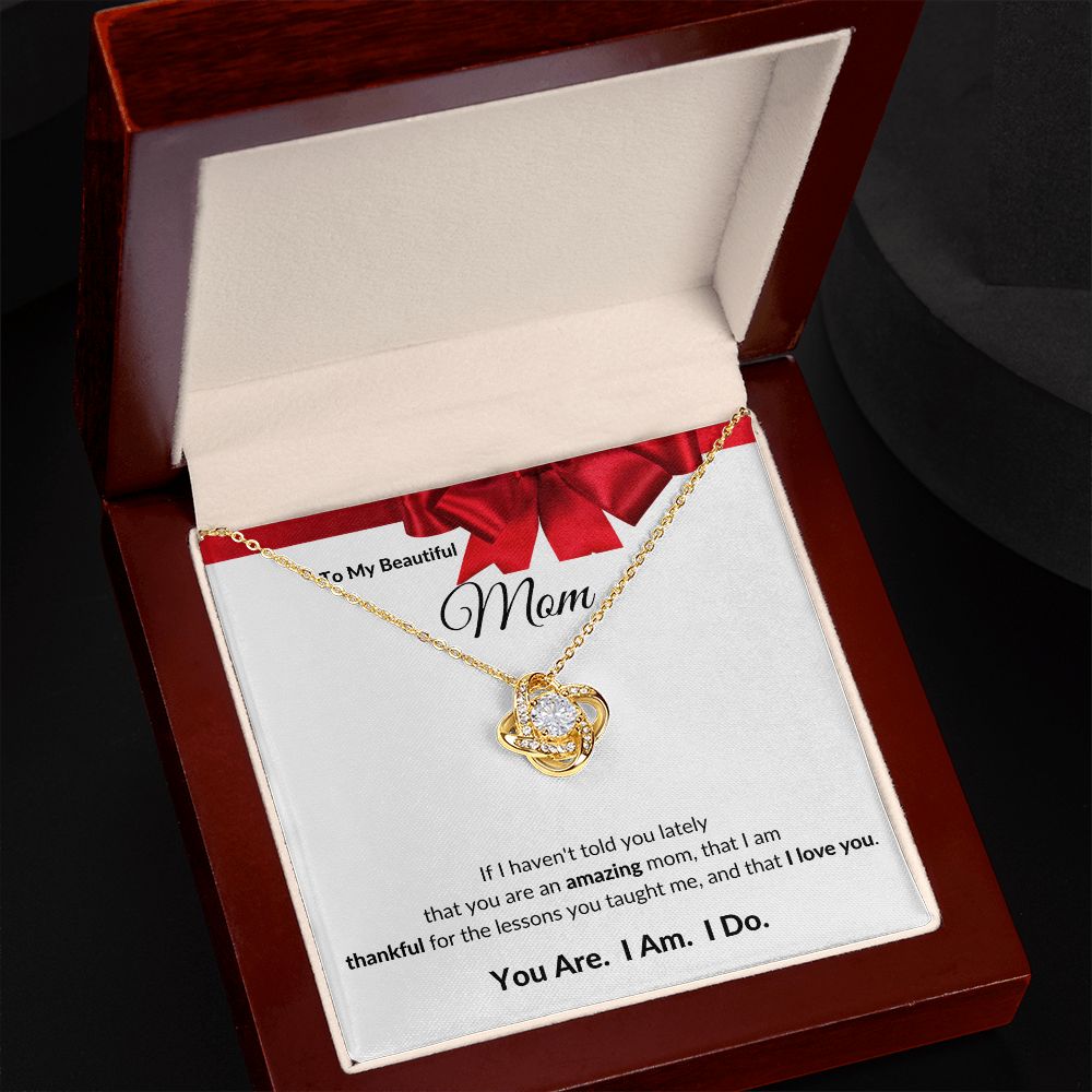 Love Knot Necklace, GIFT FOR MOM - Red Ribbon, BIRTHDAY, CHRISTMAS, MOTHER'S DAY, ANY SPECIAL OCCASSION