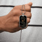 Grandson Lion Dog Tag Necklace from Grandma, Black/Gold and Black/Silver