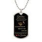 Grandson Lion Dog Tag Necklace from Grandma, Black/Gold and Black/Silver