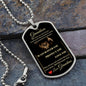 Grandson Lion Dog Tag Necklace from Grandma, Black/Gold and Black/Silver
