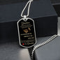 Grandson Lion Dog Tag Necklace from Grandma, Black/Gold and Black/Silver