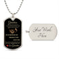 Grandson Lion Dog Tag Necklace from Grandma, Black/Gold and Black/Silver