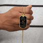 Grandson Lion Dog Tag Necklace from Grandma, Black/Gold and Black/Silver