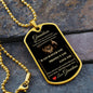 Grandson Lion Dog Tag Necklace from Grandma, Black/Gold and Black/Silver