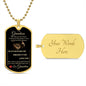 Grandson Lion Dog Tag Necklace from Grandma, Black/Gold and Black/Silver