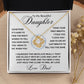 Daughter Gift from Dad, I Love You (Wreath) - Love Knot Necklace, Birthday, Graduation, Christmas