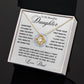 Daughter Gift from Dad, I Love You (Wreath) - Love Knot Necklace, Birthday, Graduation, Christmas