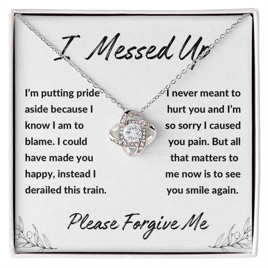 I Messed Up, Apology Gift for Ex Wife Girlfriend Friend Daughter - Love Knot Necklace