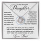 Daughter Gift from Dad, I Love You (Wreath) - Love Knot Necklace, Birthday, Graduation, Christmas