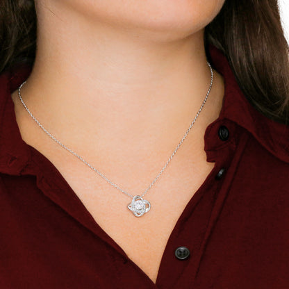 Gift to Daughter from Mom, I Love You (Wreathe) - Love Knot Necklace - Birthday, Graduation, Wedding, Christmas