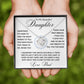 Daughter Gift from Dad, I Love You (Wreath) - Love Knot Necklace, Birthday, Graduation, Christmas