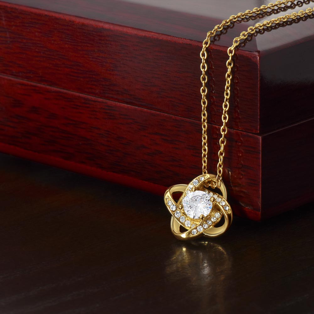 Daughter Gift from Dad, I Love You (Wreath) - Love Knot Necklace, Birthday, Graduation, Christmas