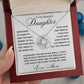 Gift to Daughter from Mom, I Love You (Wreathe) - Love Knot Necklace - Birthday, Graduation, Wedding, Christmas