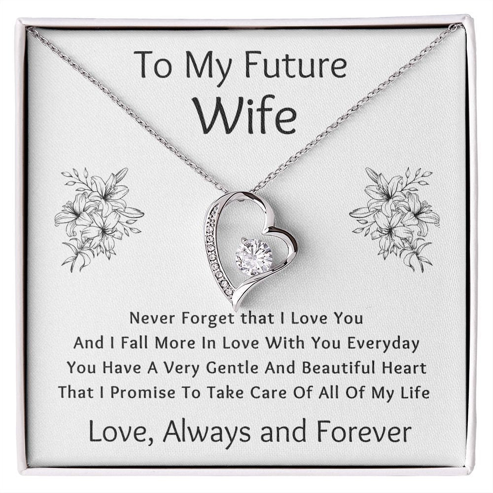 Forever Love Necklace, Gift to Future Wife / Fiancé - white - Valentines, Birthday, Christmas, Wedding