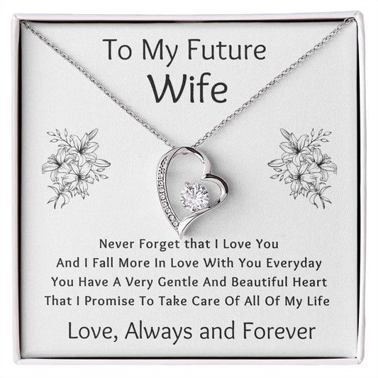 Forever Love Necklace, Gift to Future Wife / Fiancé - white - Valentines, Birthday, Christmas, Wedding