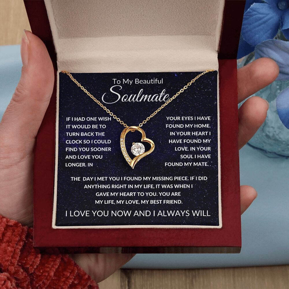 Forever Love Necklace, Gift to Soulmate, Space - Valentines, Birthday, Anniversary, Christmas