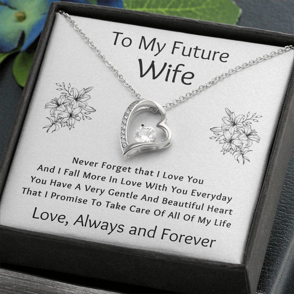 Forever Love Necklace, Gift to Future Wife / Fiancé - white - Valentines, Birthday, Christmas, Wedding