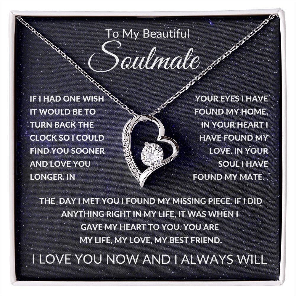 Forever Love Necklace, Gift to Soulmate, Space - Valentines, Birthday, Anniversary, Christmas