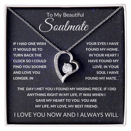 Forever Love Necklace, Gift to Soulmate, Space - Valentines, Birthday, Anniversary, Christmas