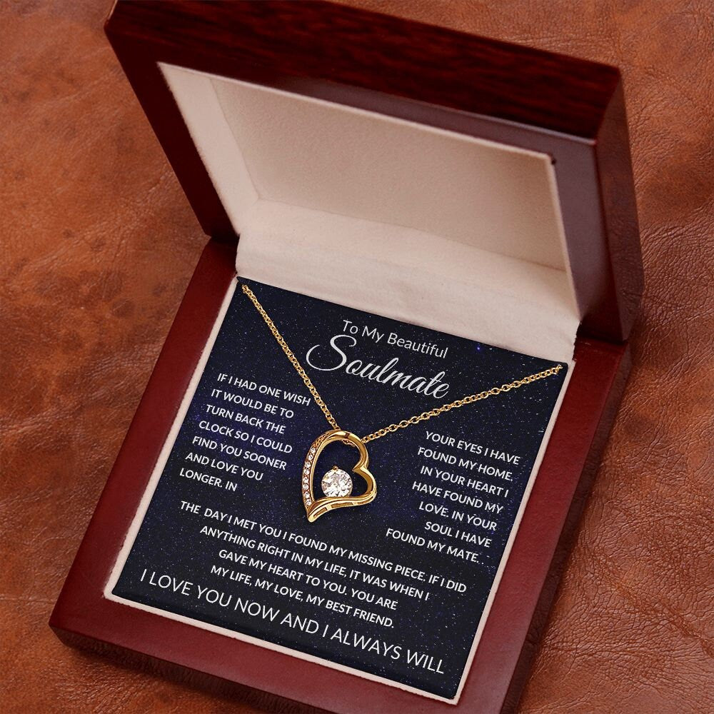 Forever Love Necklace, Gift to Soulmate, Space - Valentines, Birthday, Anniversary, Christmas