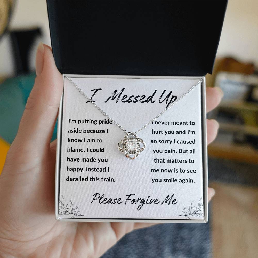 I Messed Up, Apology Gift for Ex Wife Girlfriend Friend Daughter - Divorce Separation Gift - Love Knot Necklace