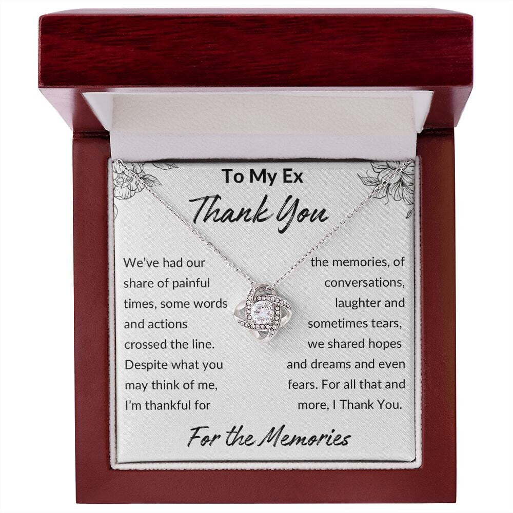 Thank You for The Memories, Divorce Separation Break Up Gift for Ex Wife, Ex Girlfriend, Ex - Love Knot Necklace