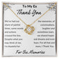 Thank You for The Memories, Divorce Separation Break Up Gift for Ex Wife, Ex Girlfriend, Ex - Love Knot Necklace