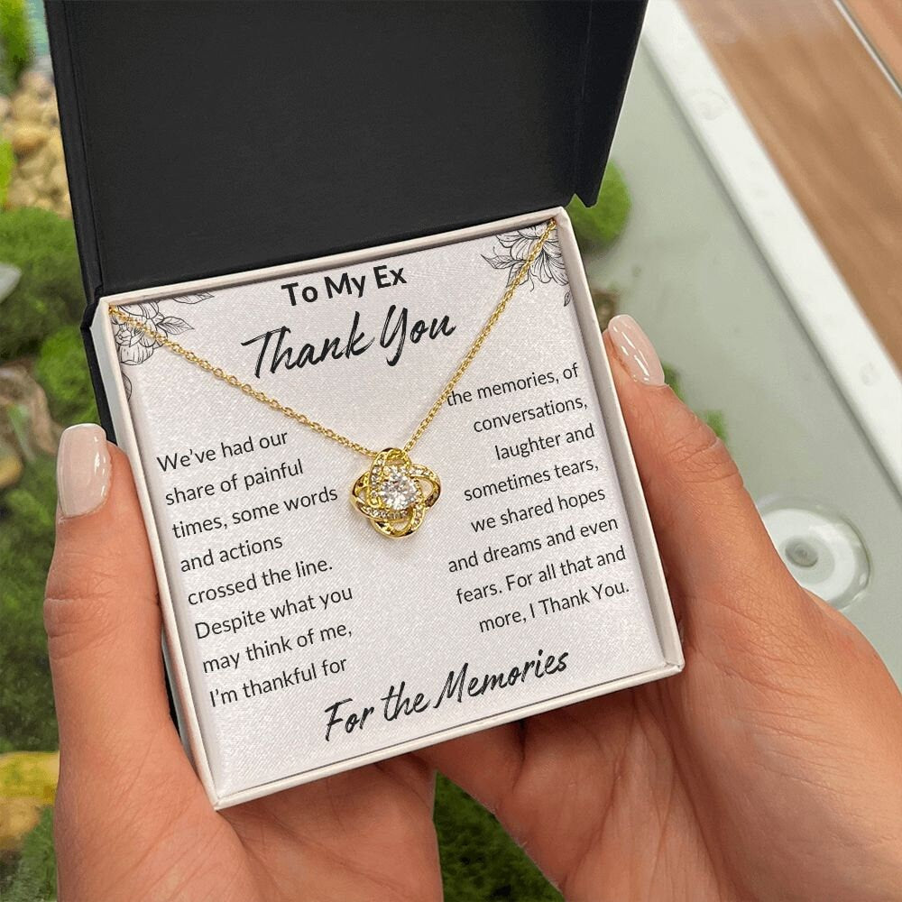 Thank You for The Memories, Divorce Separation Break Up Gift for Ex Wife, Ex Girlfriend, Ex - Love Knot Necklace