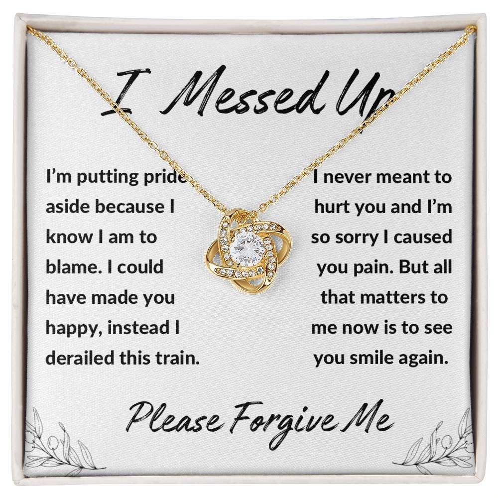 I Messed Up, Apology Gift for Ex Wife Girlfriend Friend Daughter - Divorce Separation Gift - Love Knot Necklace