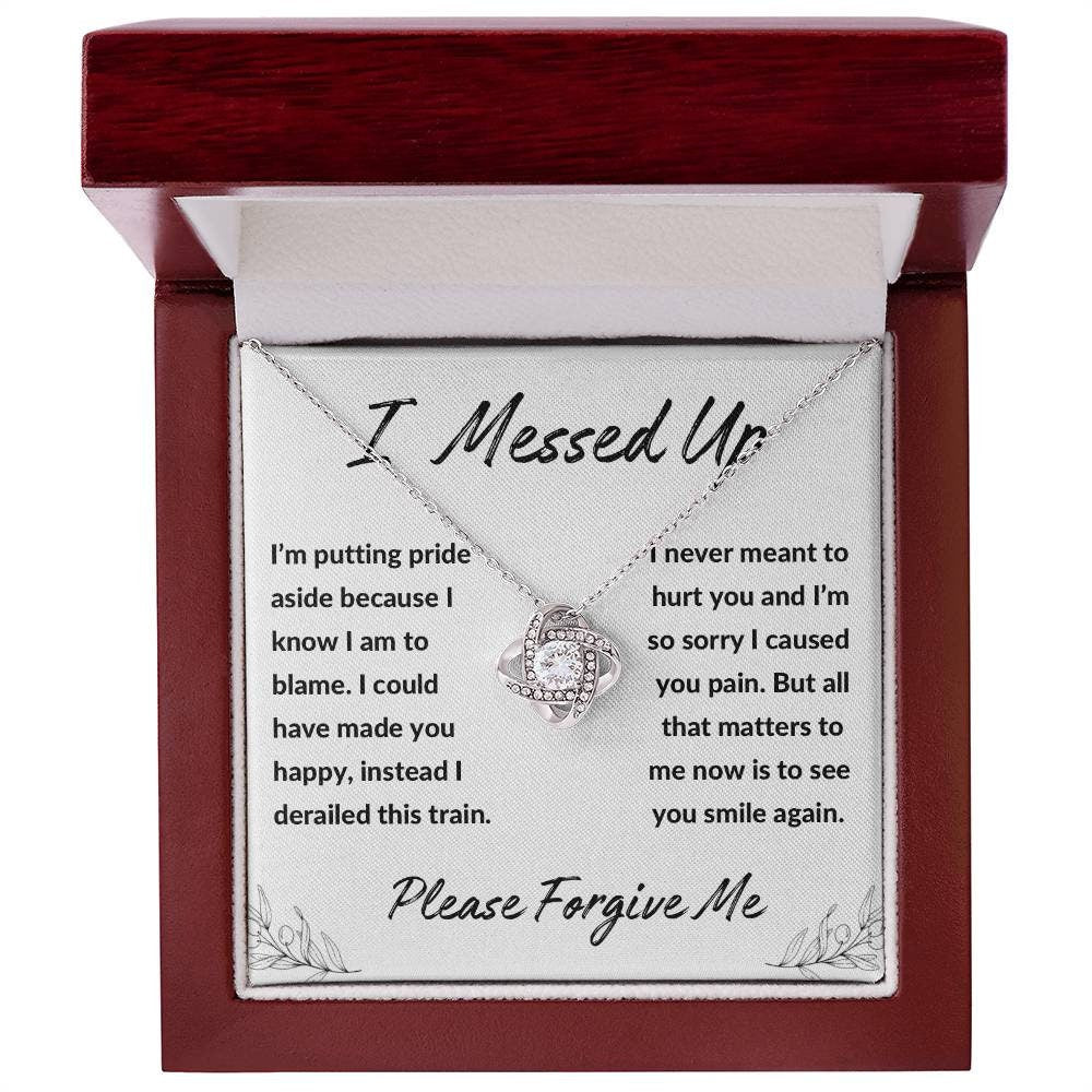 I Messed Up, Apology Gift for Ex Wife Girlfriend Friend Daughter - Divorce Separation Gift - Love Knot Necklace
