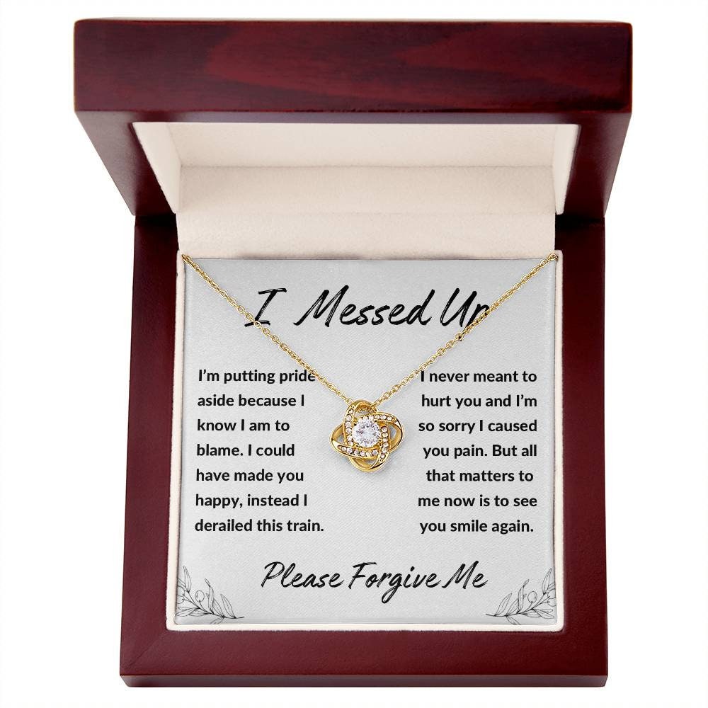 I Messed Up, Apology Gift for Ex Wife Girlfriend Friend Daughter - Divorce Separation Gift - Love Knot Necklace