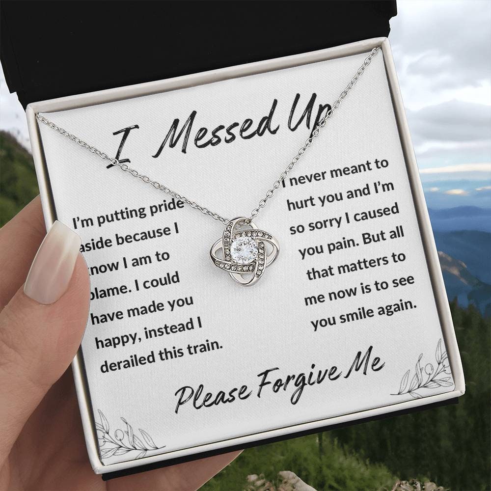 I Messed Up, Apology Gift for Ex Wife Girlfriend Friend Daughter - Divorce Separation Gift - Love Knot Necklace