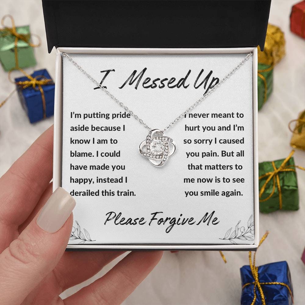 I Messed Up, Apology Gift for Ex Wife Girlfriend Friend Daughter - Divorce Separation Gift - Love Knot Necklace