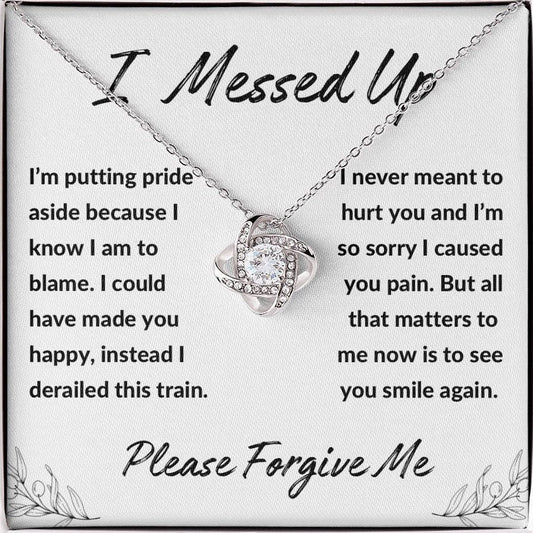 I Messed Up, Apology Gift for Ex Wife Girlfriend Friend Daughter - Divorce Separation Gift - Love Knot Necklace