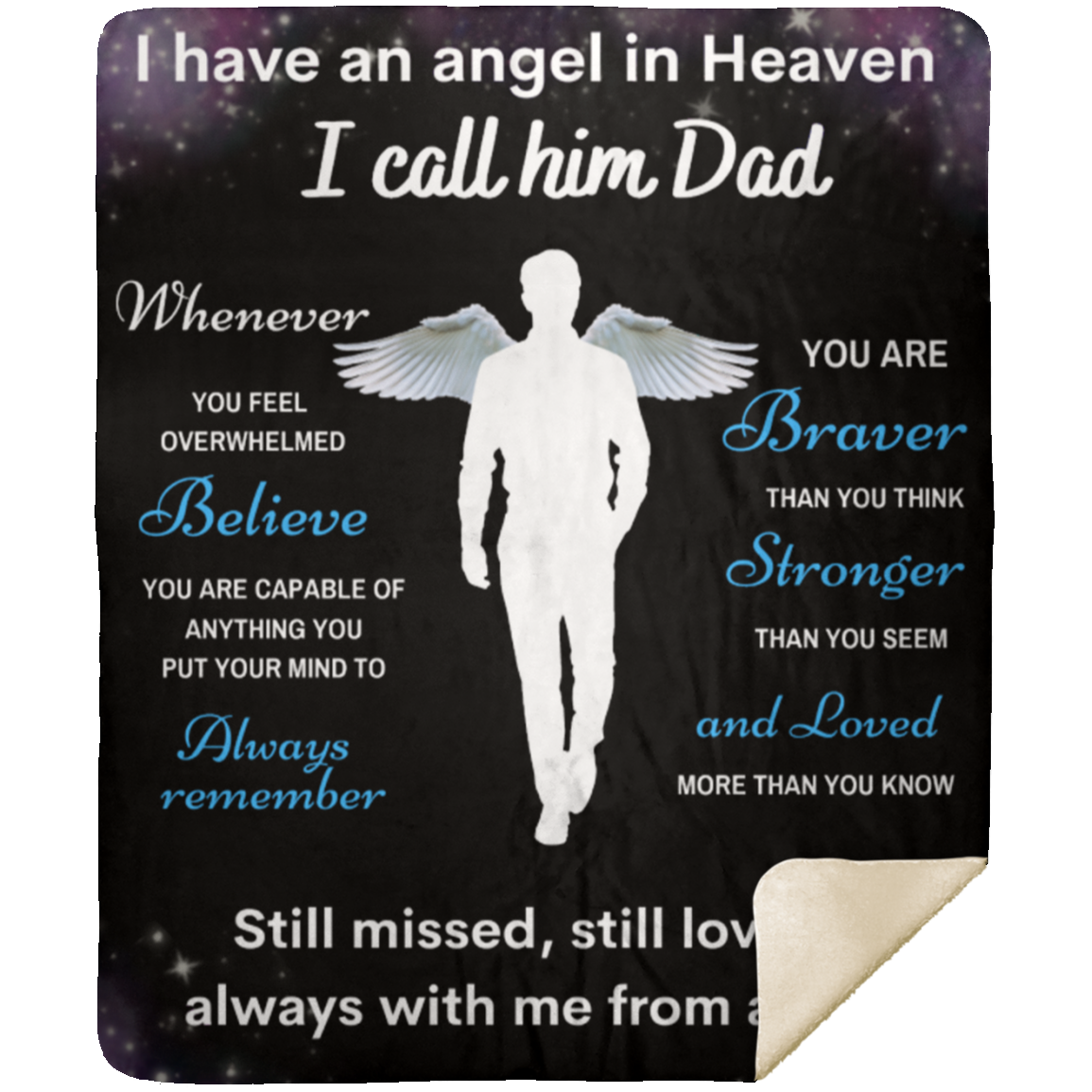 Dad Angel Memorial Blanket - You Are Loved