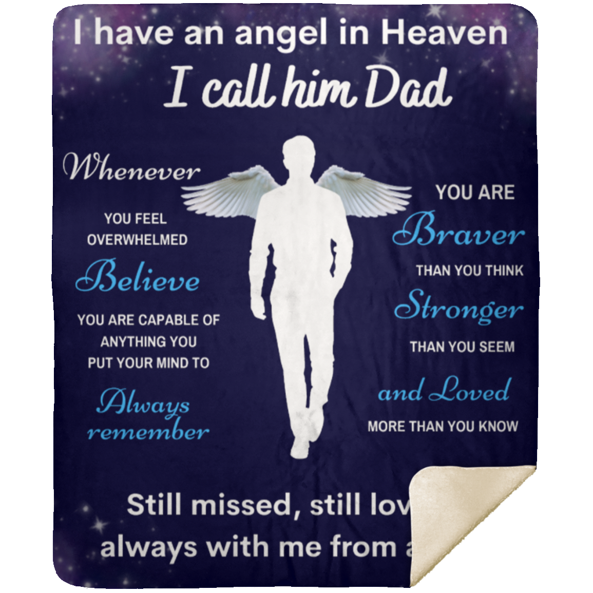 Dad Angel Memorial Blanket - You Are Loved