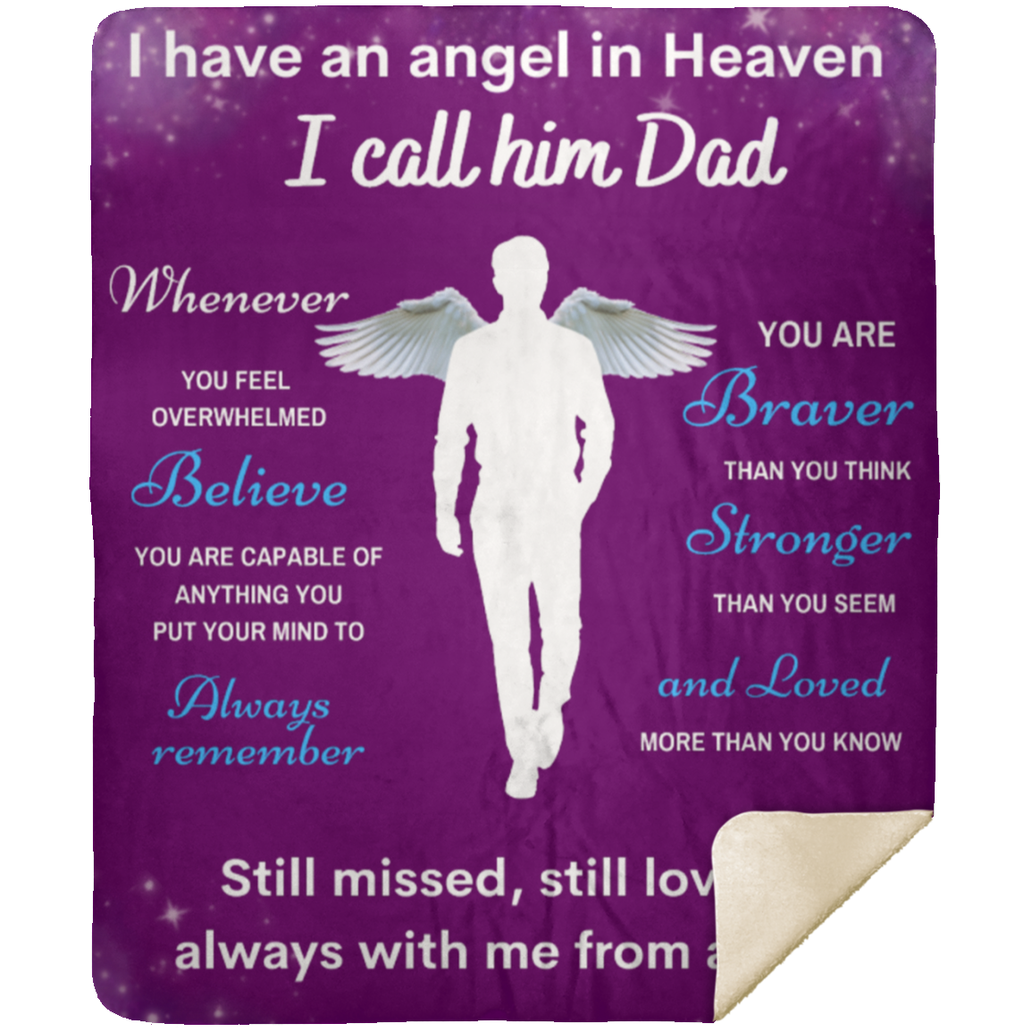 Dad Angel Memorial Blanket - You Are Loved