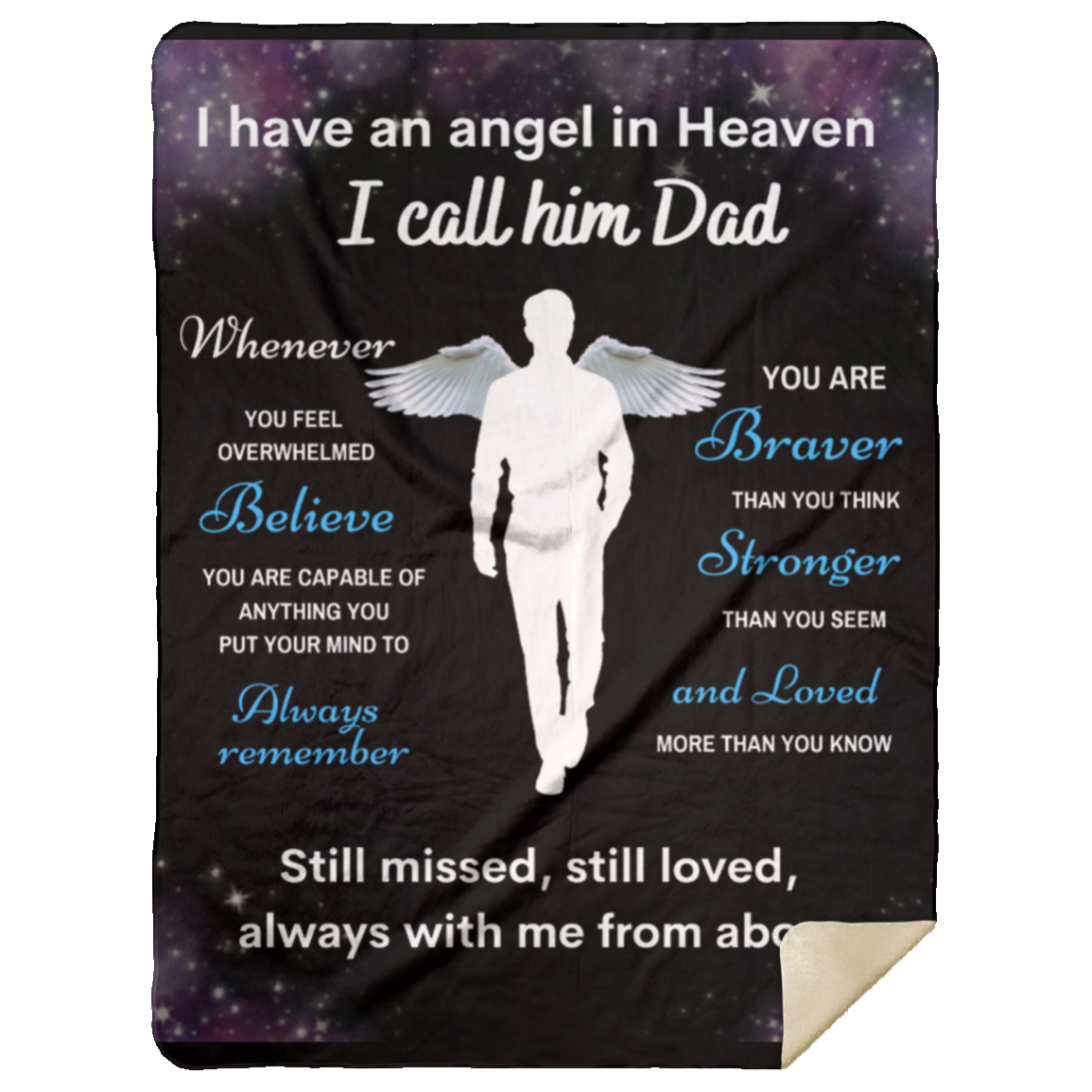 Dad Angel Memorial Blanket - You Are Loved