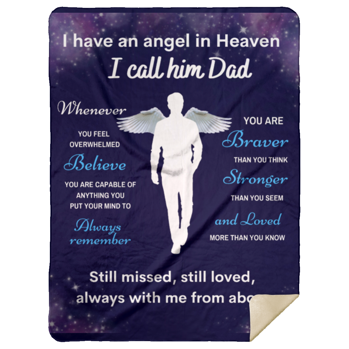 Dad Angel Memorial Blanket - You Are Loved