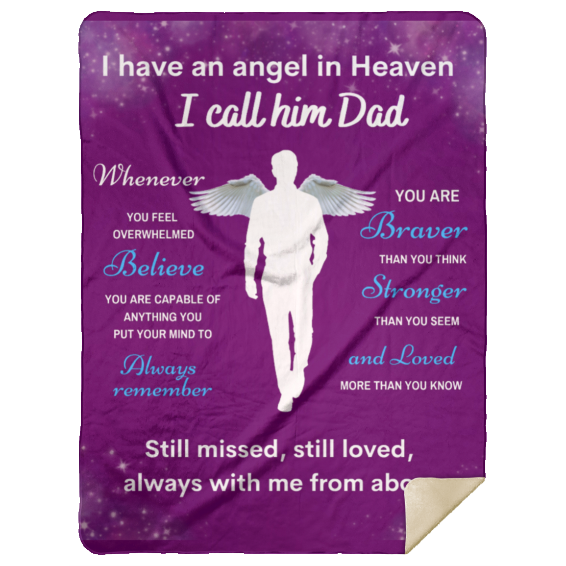Dad Angel Memorial Blanket - You Are Loved