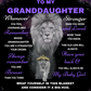 Granddaughter Lion Blanket Gift, from Grandpa - Black w/ Purple (Choose Size and Style)