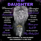 Daughter Lion Blanket Gift, From Mom -Black w/ Purple (Choose Size and Style)