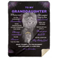 Granddaughter Lion Blanket Gift, from Grandpa - Black w/ Purple (Choose Size and Style)