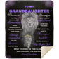 Granddaughter Lion Blanket Gift, From Grandma- Black w/ Purple (Choose Size and Style)