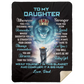 Daughter Lion Blanket - Turquoise / Black - You Are Braver