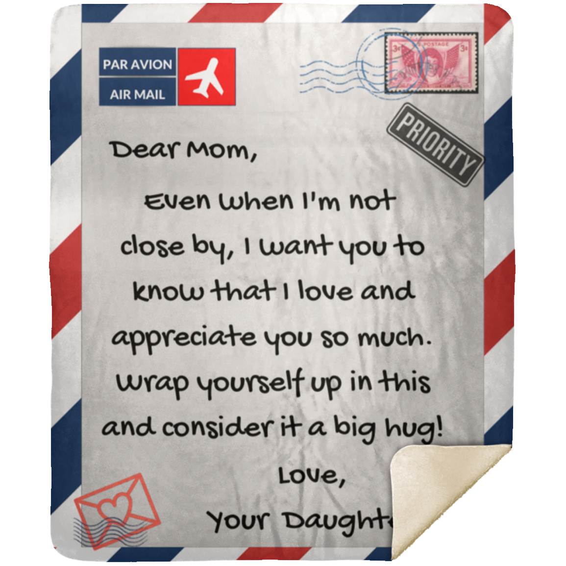 Mom Postage Blanket, from Daughter