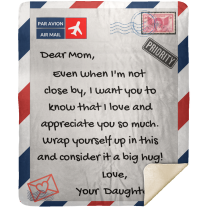 Mom Postage Blanket, from Daughter