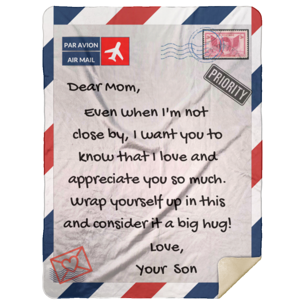 Mom Postage Blanket, From Son